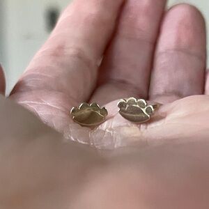 14k Dog Paw Studs